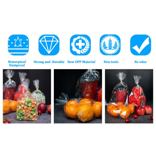 cello bags clear treat bags with ties durable food gift 