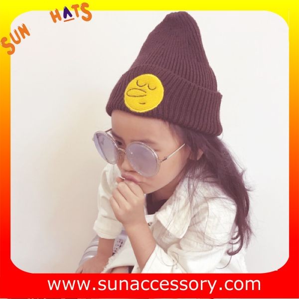 AK170191 Sun Accessory fashion cheap winter knitted baby beanie hats for kids,MOQ only 3 pcs