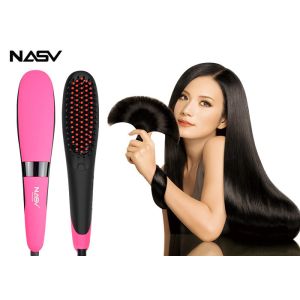 China Flat Iron Electric Ceramic Hair Straightener Brush Fast Comb Smoothing Frizzy Hair on sale