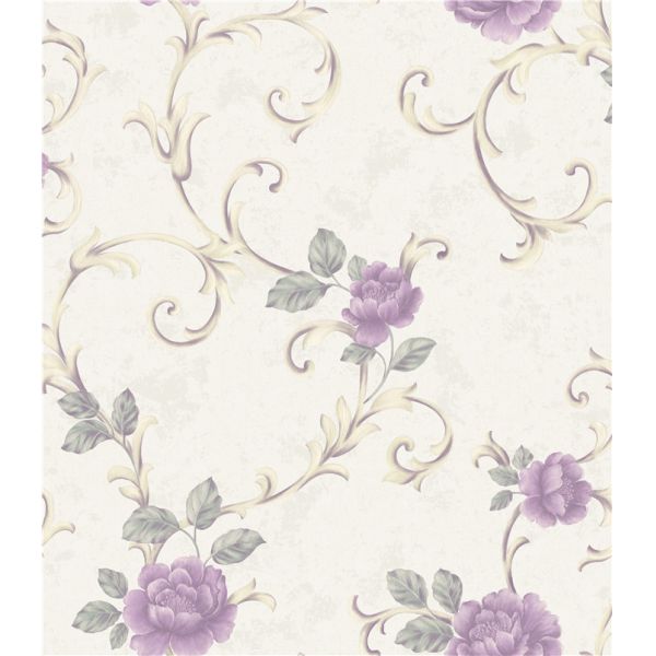 Mildewproof Home Vinyl Bedroom Wallpaper Textured Damask Wallpaper 5.3 Sqm/Roll
