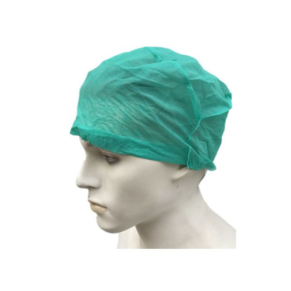 Blue Green Disposable Operating Room Hats , Surgical Doctor Head Cap With Tie