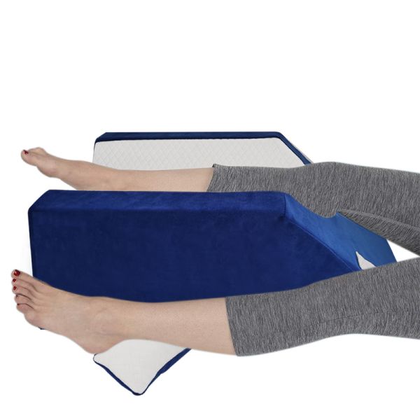 Velvet Fabric Wedge Foam Pillow Leg Elevator Cushion With Washable Cover