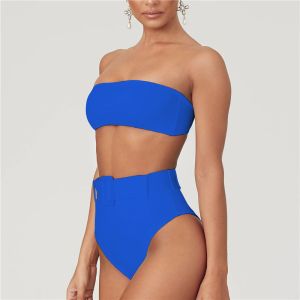 Tiered Layer Tie a Knot Front Top With Low waist Bikini swimsuit high cut