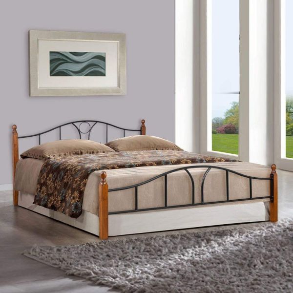 Easy Install Queen Size Iron Bed Frame , 18 Inch Metal Bed Frame Queen