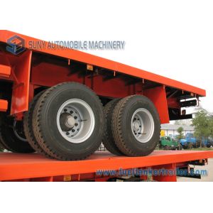 40T Double Axles Container Flat Bed Trailer 40ft Mechanical With 8 Piece Leaf