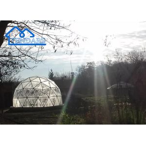 White Thick Covering Transparent Geodesic Dome Tent 50m Diameter
