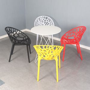 PP Plastic Stackable Dining Room Chairs Modern Leisure Garden 45x48x80cm