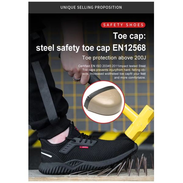 Mens Casual Steel Toe Shoes , Sport Style Safety Shoes For Men Work