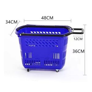 Quality 35L Capacity Plastic Trolley Basket with 20L Capacity and 0.66kg Net Weight for Efficient Shopping for sale