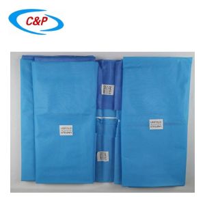 Non Woven Disposable Pelviscopy Laparoscopy Drape Pack Blue