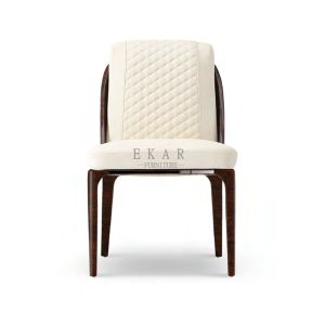 China Leather Modern Style White Upholstered Dining Chair W006D6 on sale