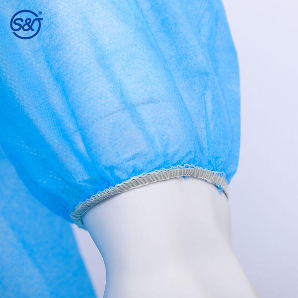 S&J Supplier price antistatic lab coat cleanroom PP blue disposable lab coats