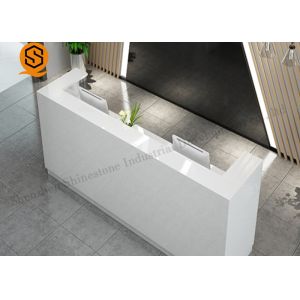 Flame Retardancy Solid Surface Reception Desk White L Shaped Reception Desk