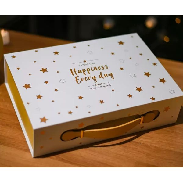 Custom Colored Cardboard Magnetic Flip Seal Folding Gift Box for Elegant