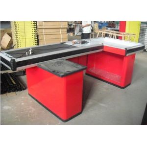 Quality Retail Store Electronic Conveyor Belt Checkout Counter Customized Design for sale
