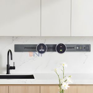 Convenient Wall-Mounted Multi-Outlet Power Rail Track Socket New Removable