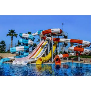 Water Park Games Equipment Fiberglass Water Slide For Children