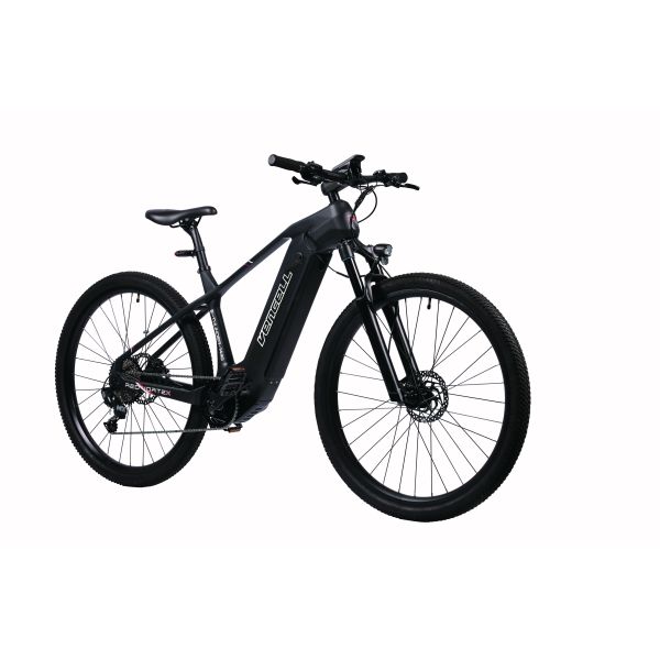 Black Carbon Frame E-Powered Mountain Cycle With Hydraulic Disc Brake Performanc