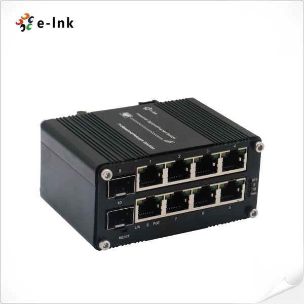 Mini Industrial Managed 8-Port 10/100/1000T 802.3at PoE + 2-Port 100/1000X SFP