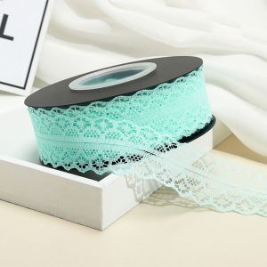 French Appliques Guipure Fabrics Bridal Cotton Embroidery Macaron blue color