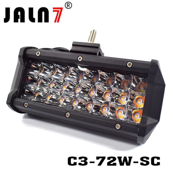 LED Light Bar JALN7 72W 3Rows 2 Colors LED Driving Lamp Super Bright Off Road Lights LED Work Light Boat Jeep