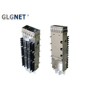 Stampled Formed QSFP SFP Cage Single Port With Light Pipe Heat Sink