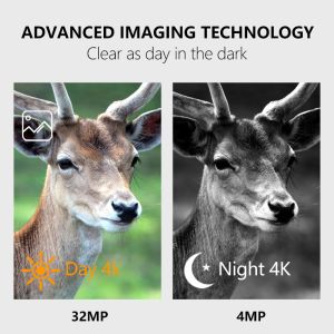 Wildlife Monitoring Camera Night Vision 0.1s Capture Speed 32MP 4K Hunting