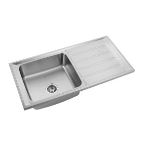10050R Square Bowl Kitchen Sink With Drainboard 100x50cm