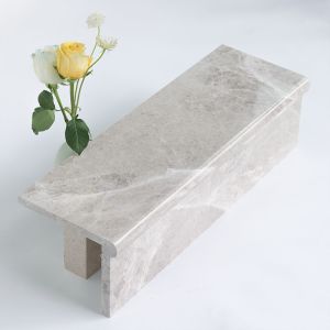 Firebrick Stair Ceramic Tiles , Gray Granite Tiles For Staircase