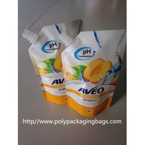 Fruit Juice Stand Up Plastic Bags With Spout / Suction Nozzle