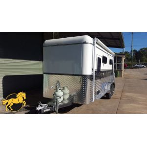 (Square Roof)2 Horse Straight Load Camping Horse Float