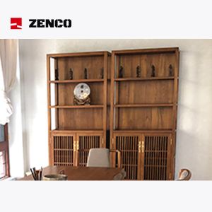 Solid Wood Chinese Style Furniture Set with Tea Table Chairs and Cabinets