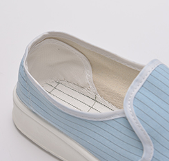 Food factory cleanroom stripe canvas PVC sole shoe breathable esd antistatic shoes