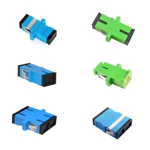 China Earless Dustproof Quad SC Fiber Optic Adapter with APC UPC PC PBT Material 1 Port/2 Ports on sale