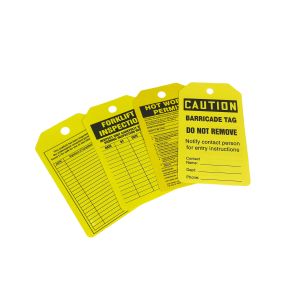 Caution Tag Vinyl Yellow And Black Tag Roll Double Side Printed Logo For Warning