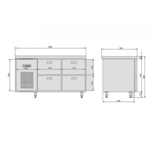 Energy Saving 300L 285W Catering Refrigeration Equipment