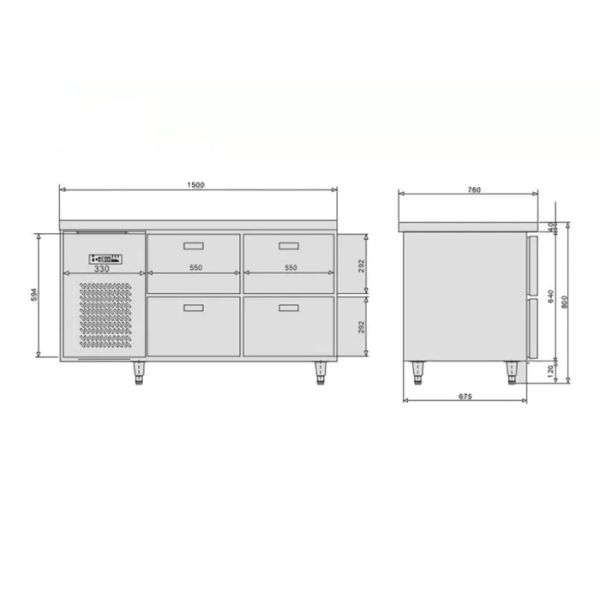 Buy Energy Saving 300L 285W Catering Refrigeration Equipment at wholesale prices