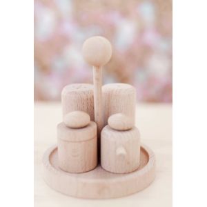 Wooden Salt and Pepper Shakers Set for Play Kitchen