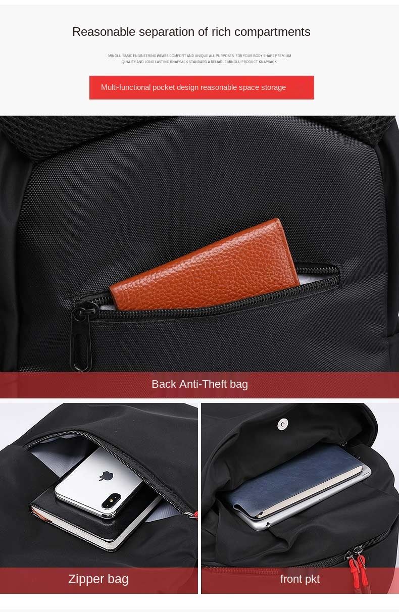 Wholesale custom logo men's and women's white backpack portable waterproof backpack fashion school bag