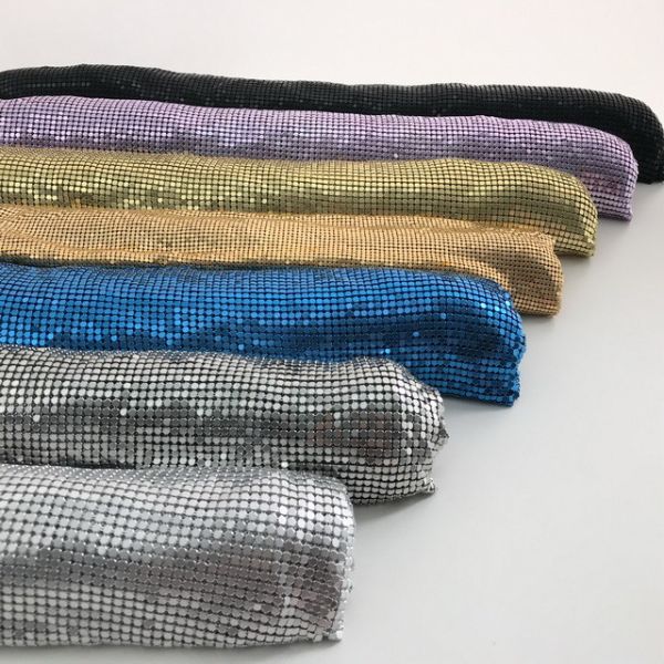 Aluminium Metallic Sequin Fabric Curtain Panels 4mm 8mm Customized