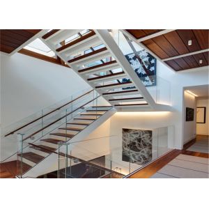 Modern Residential Straight Flight Staircase / U Shaped Staircase Design