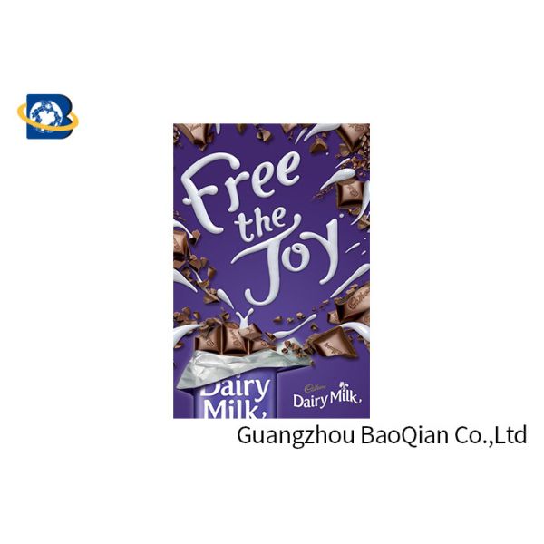 Snacks / Chocolate Advertising Poster Lenticular 3D , Lenticular Photo Printing