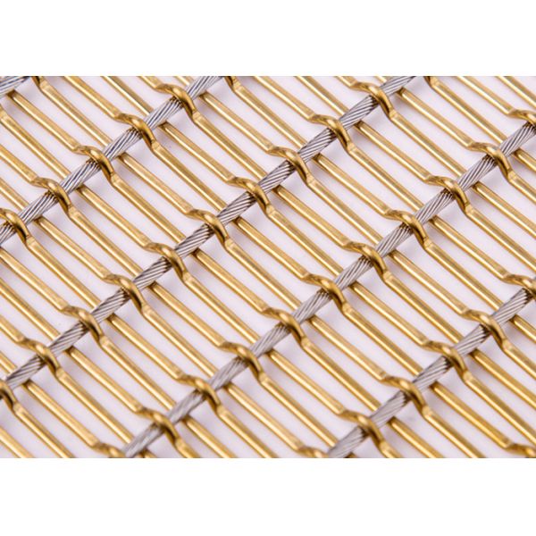 Buy Stainless Steel Flexible Metal Mesh Fabric Bronze Color For Partitions at wholesale prices