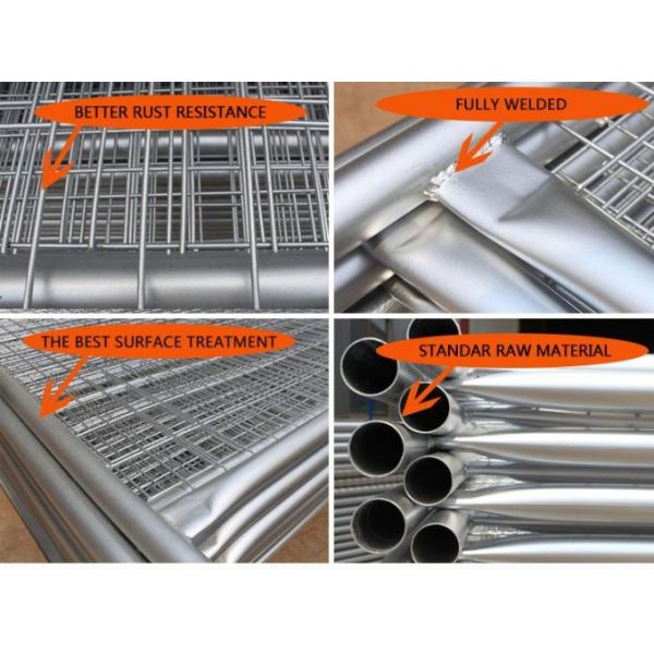 Easy assembly anti-rust galvanized steel temporary fence for sale