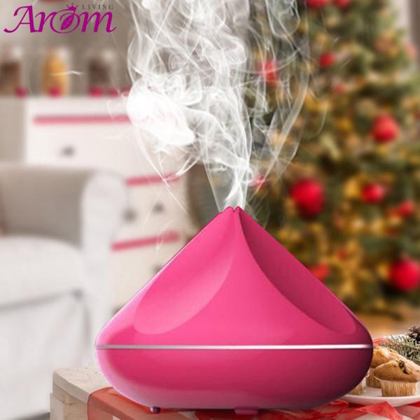 Bud Shaped 300ML Wood Grain Aromatherapy Humidifier Essential Oil Diffuser With
