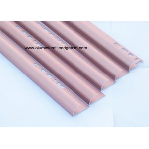 Smooth Matt Anodized Aluminium Curved Edge Tile Trim With Red Copper