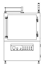 Internal view of HRF512-07 Decarburisation Furnace showing chamber dimensions
