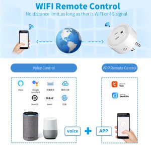 US Plug WIFI Smart Socket 16A Adapter Smart Life Tuya Wifi Plug Socket