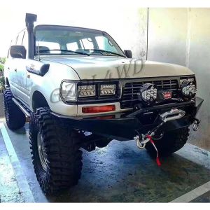 Black Cover Front Bumper Guard For Toyota Land Cruiser 80 Series