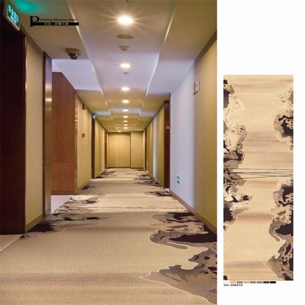 Chinese Ink Paintings design nylon material carpet for star hotel